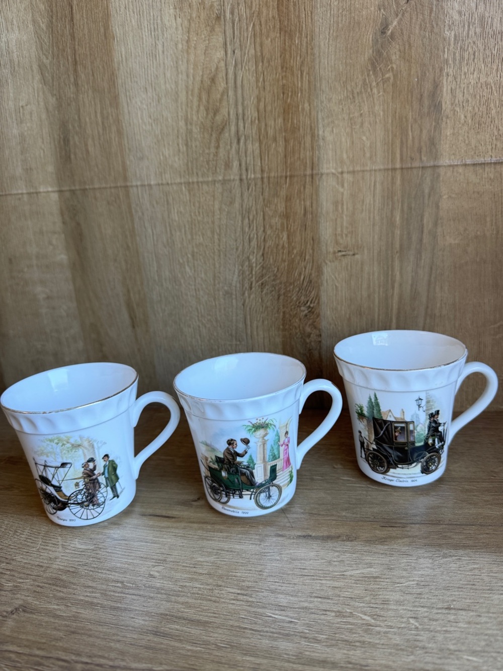Vintage Crown Staffordshire Fine Bone China England Antique Cups (Set of 3)